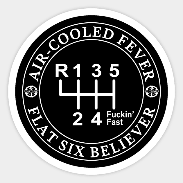Air-Cooled Fever, Flat Six Believer Sticker by v55555